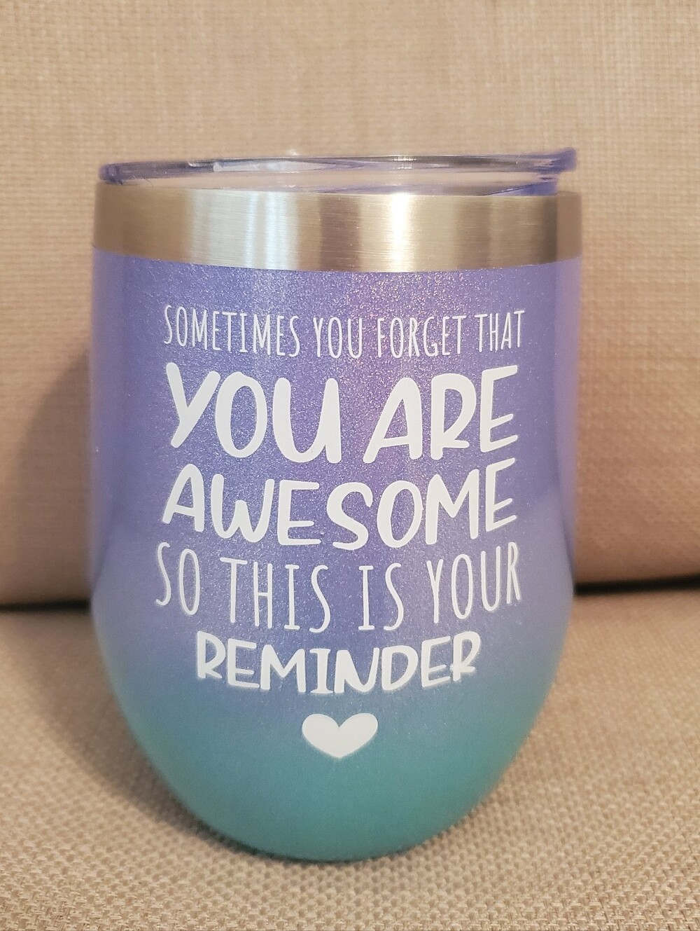 Inspirational Ombre Stainless Tumbler 12oz